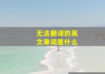 无法翻译的英文单词是什么