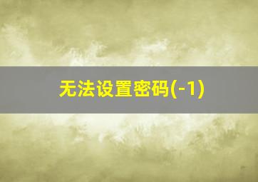 无法设置密码(-1)