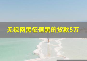 无视网黑征信黑的贷款5万