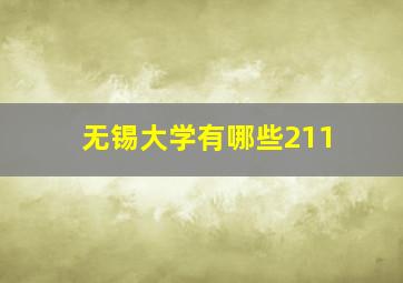 无锡大学有哪些211