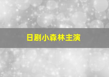 日剧小森林主演