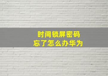 时间锁屏密码忘了怎么办华为