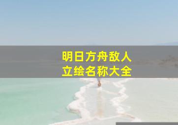 明日方舟敌人立绘名称大全