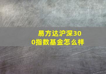 易方达沪深300指数基金怎么样