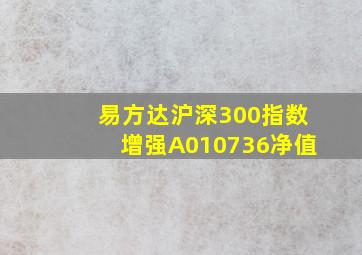 易方达沪深300指数增强A010736净值