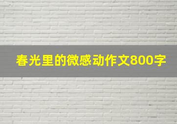 春光里的微感动作文800字