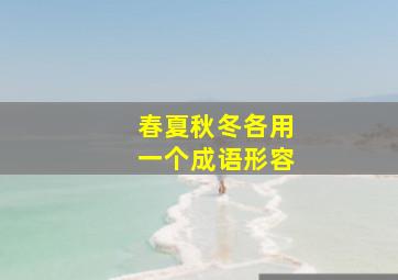 春夏秋冬各用一个成语形容