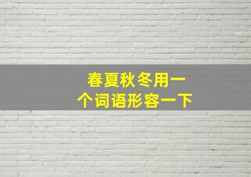 春夏秋冬用一个词语形容一下