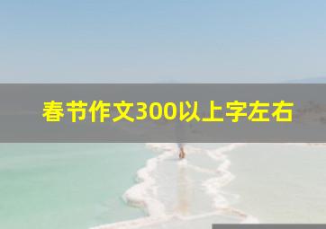 春节作文300以上字左右