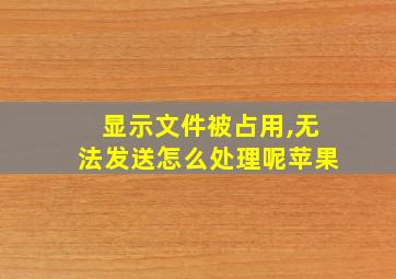 显示文件被占用,无法发送怎么处理呢苹果