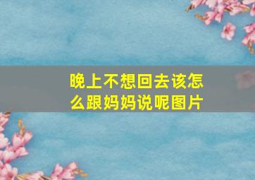 晚上不想回去该怎么跟妈妈说呢图片