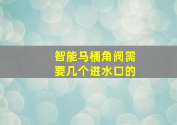 智能马桶角阀需要几个进水口的