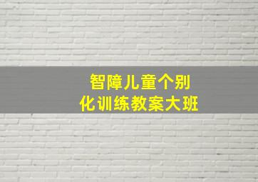 智障儿童个别化训练教案大班