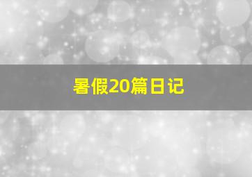 暑假20篇日记