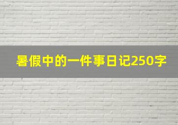 暑假中的一件事日记250字