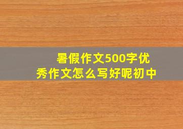 暑假作文500字优秀作文怎么写好呢初中