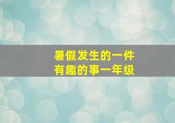 暑假发生的一件有趣的事一年级