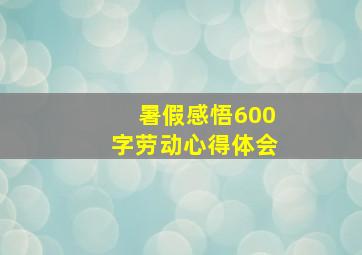 暑假感悟600字劳动心得体会