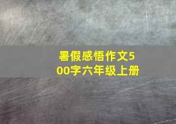 暑假感悟作文500字六年级上册