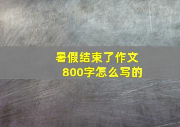 暑假结束了作文800字怎么写的