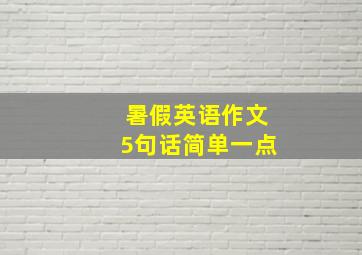 暑假英语作文5句话简单一点