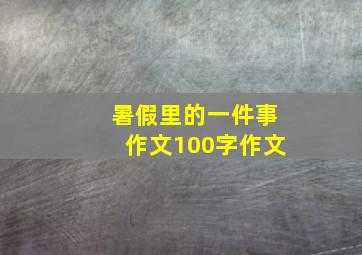 暑假里的一件事作文100字作文