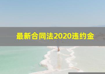 最新合同法2020违约金