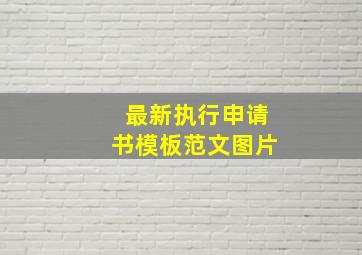 最新执行申请书模板范文图片