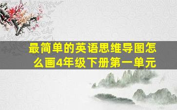 最简单的英语思维导图怎么画4年级下册第一单元