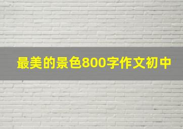 最美的景色800字作文初中