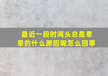 最近一段时间头总是晕晕的什么原因呢怎么回事