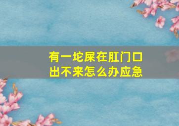 有一坨屎在肛门口出不来怎么办应急