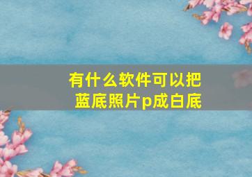 有什么软件可以把蓝底照片p成白底