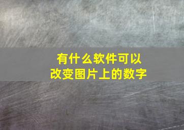 有什么软件可以改变图片上的数字