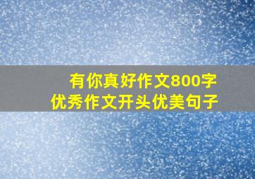 有你真好作文800字优秀作文开头优美句子