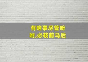 有啥事尽管吩咐,必鞍前马后