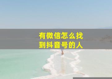 有微信怎么找到抖音号的人