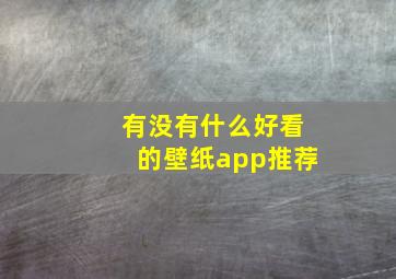 有没有什么好看的壁纸app推荐