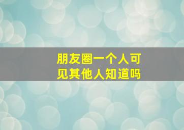 朋友圈一个人可见其他人知道吗