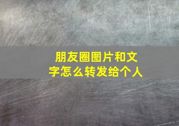 朋友圈图片和文字怎么转发给个人