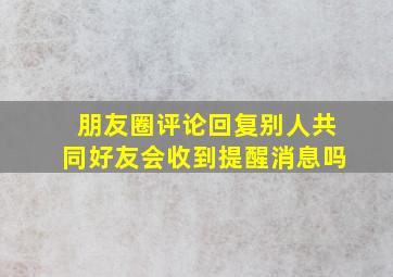 朋友圈评论回复别人共同好友会收到提醒消息吗