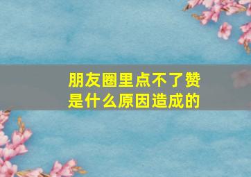 朋友圈里点不了赞是什么原因造成的