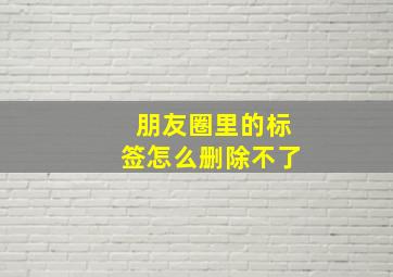 朋友圈里的标签怎么删除不了