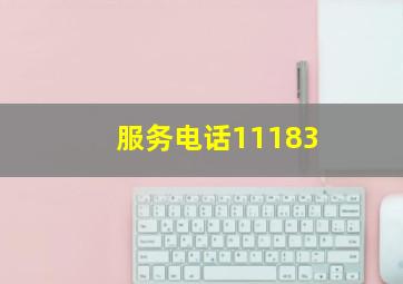 服务电话11183