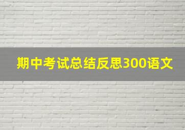 期中考试总结反思300语文