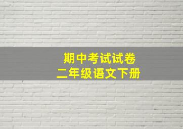 期中考试试卷二年级语文下册