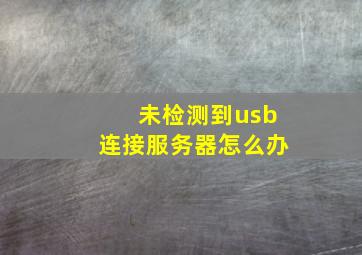 未检测到usb连接服务器怎么办