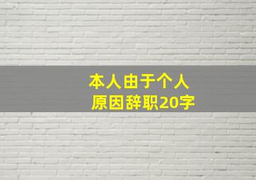 本人由于个人原因辞职20字