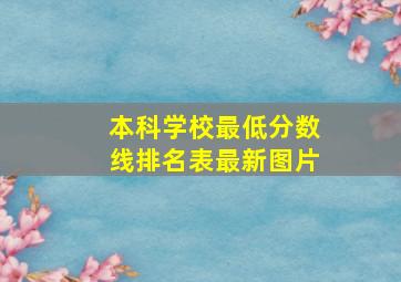 本科学校最低分数线排名表最新图片