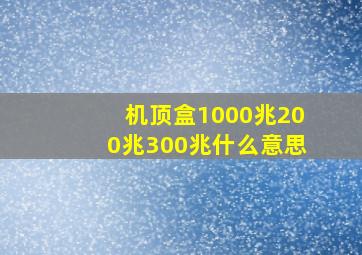 机顶盒1000兆200兆300兆什么意思